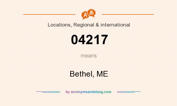 What does 04217 mean? It stands for Bethel, ME