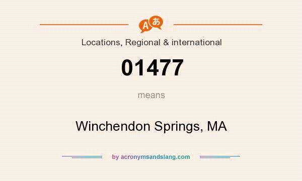 What does 01477 mean? It stands for Winchendon Springs, MA