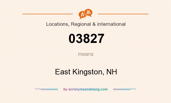 What does 03827 mean? It stands for East Kingston, NH