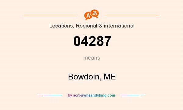 What does 04287 mean? It stands for Bowdoin, ME