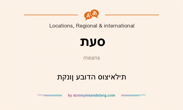 What does תעס mean? It stands for תקנון עבודה סוציאלית