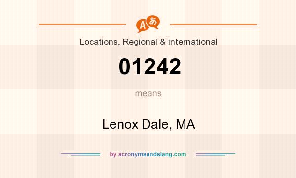 What does 01242 mean? It stands for Lenox Dale, MA