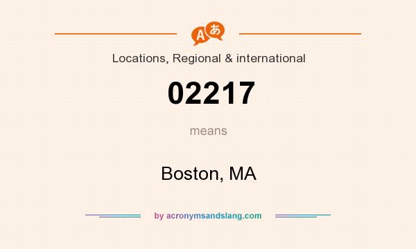 What does 02217 mean? It stands for Boston, MA