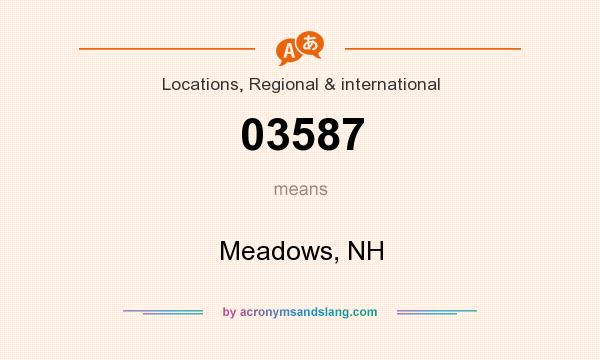 What does 03587 mean? It stands for Meadows, NH