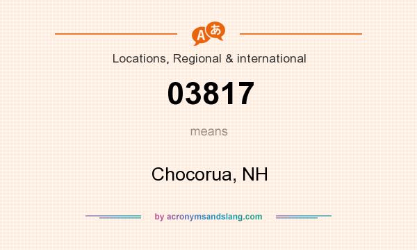 What does 03817 mean? It stands for Chocorua, NH