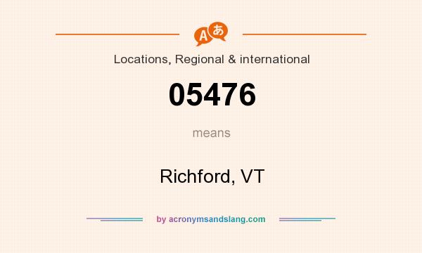 What does 05476 mean? It stands for Richford, VT