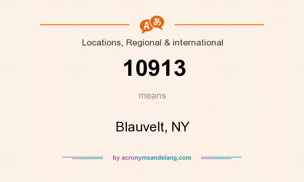 What does 10913 mean? It stands for Blauvelt, NY