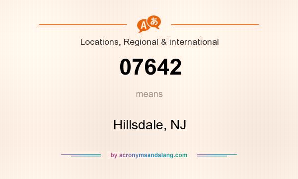 What does 07642 mean? It stands for Hillsdale, NJ
