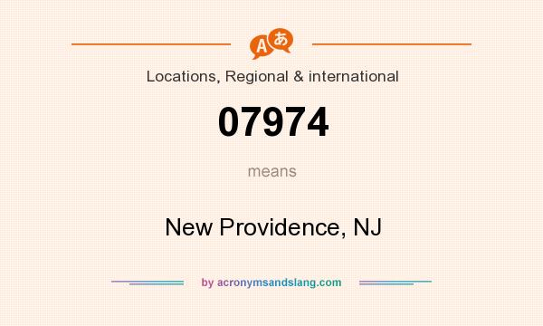 What does 07974 mean? It stands for New Providence, NJ