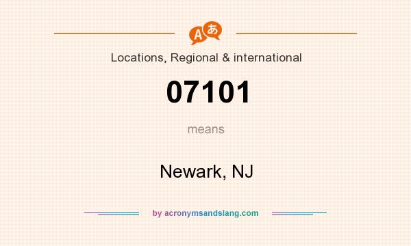 What does 07101 mean? It stands for Newark, NJ