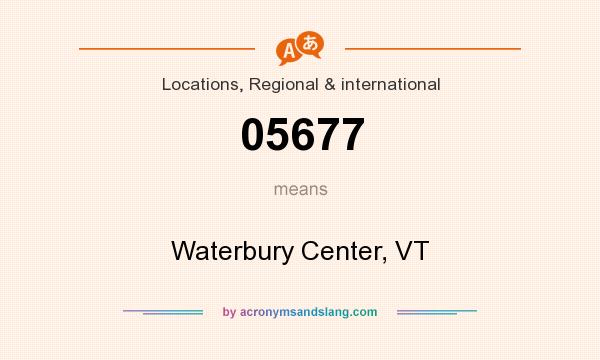 What does 05677 mean? It stands for Waterbury Center, VT