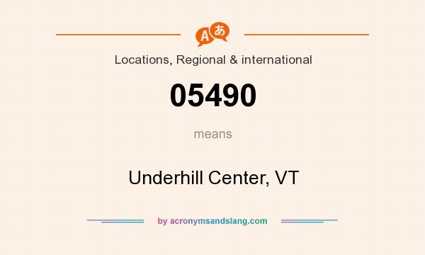 What does 05490 mean? It stands for Underhill Center, VT