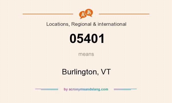 What does 05401 mean? It stands for Burlington, VT
