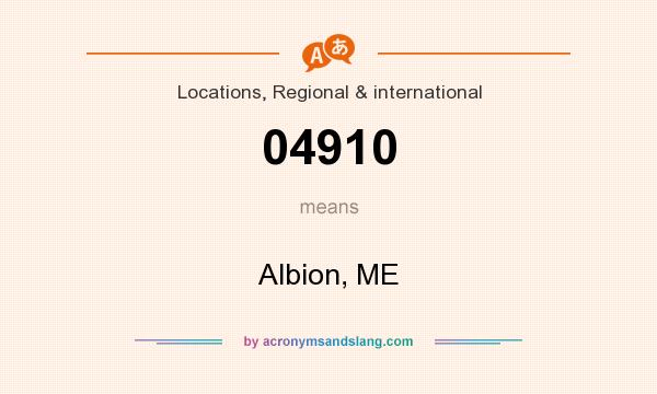 What does 04910 mean? It stands for Albion, ME