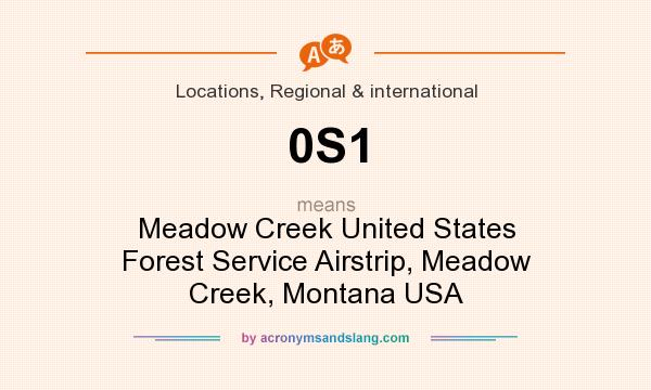 What does 0S1 mean? It stands for Meadow Creek United States Forest Service Airstrip, Meadow Creek, Montana USA