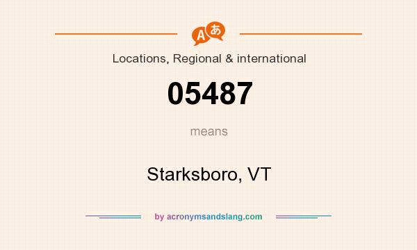 What does 05487 mean? It stands for Starksboro, VT