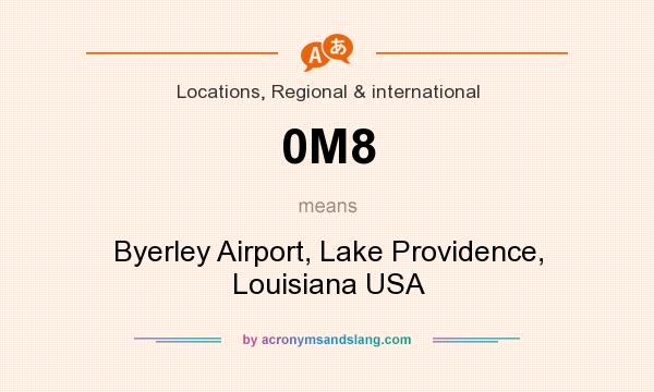 What does 0M8 mean? It stands for Byerley Airport, Lake Providence, Louisiana USA