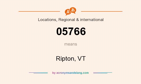 What does 05766 mean? It stands for Ripton, VT