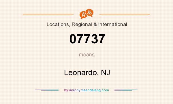 What does 07737 mean? It stands for Leonardo, NJ