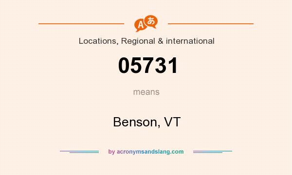 What does 05731 mean? It stands for Benson, VT