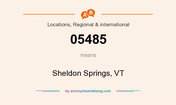 What does 05485 mean? It stands for Sheldon Springs, VT