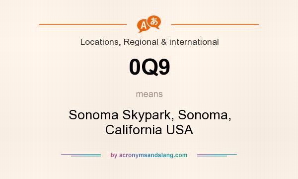 What does 0Q9 mean? It stands for Sonoma Skypark, Sonoma, California USA