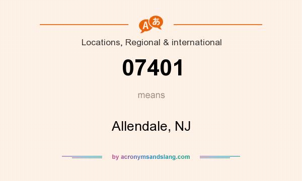 What does 07401 mean? It stands for Allendale, NJ