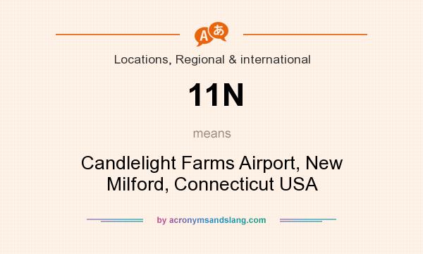 What does 11N mean? It stands for Candlelight Farms Airport, New Milford, Connecticut USA