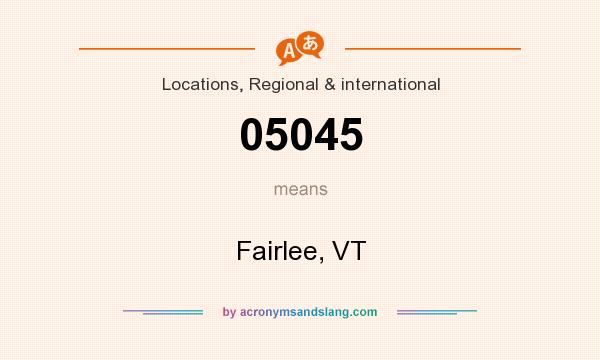 What does 05045 mean? It stands for Fairlee, VT