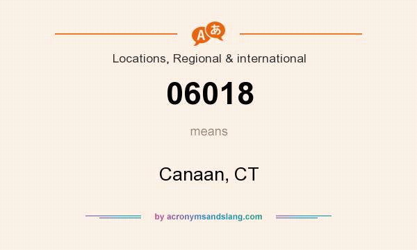 What does 06018 mean? It stands for Canaan, CT