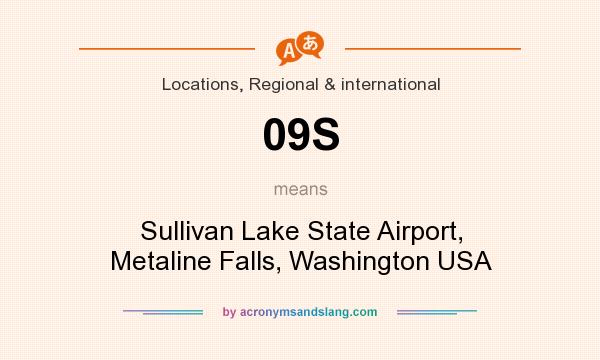 What does 09S mean? It stands for Sullivan Lake State Airport, Metaline Falls, Washington USA