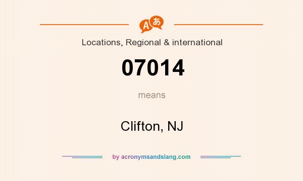 What does 07014 mean? It stands for Clifton, NJ