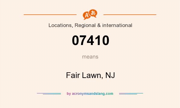 What does 07410 mean? It stands for Fair Lawn, NJ