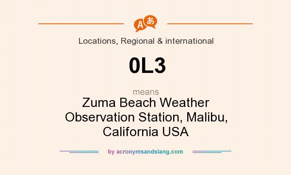 What does 0L3 mean? It stands for Zuma Beach Weather Observation Station, Malibu, California USA