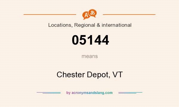 What does 05144 mean? It stands for Chester Depot, VT