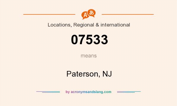 What does 07533 mean? It stands for Paterson, NJ