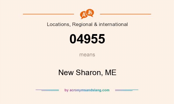 What does 04955 mean? It stands for New Sharon, ME