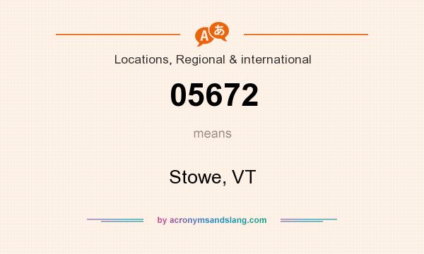 What does 05672 mean? It stands for Stowe, VT