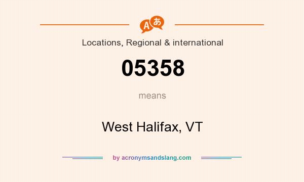 What does 05358 mean? It stands for West Halifax, VT