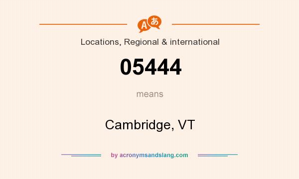 What does 05444 mean? It stands for Cambridge, VT