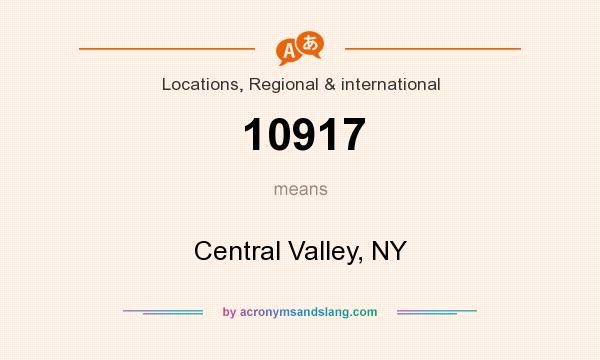 What does 10917 mean? It stands for Central Valley, NY