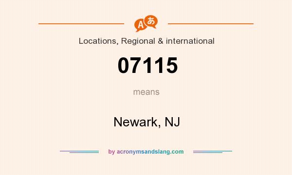 What does 07115 mean? It stands for Newark, NJ