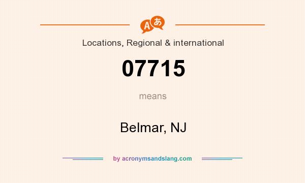 What does 07715 mean? It stands for Belmar, NJ
