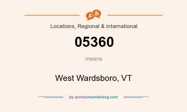 What does 05360 mean? It stands for West Wardsboro, VT