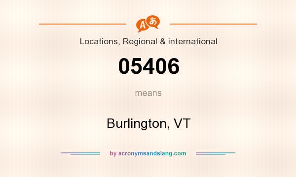 What does 05406 mean? It stands for Burlington, VT