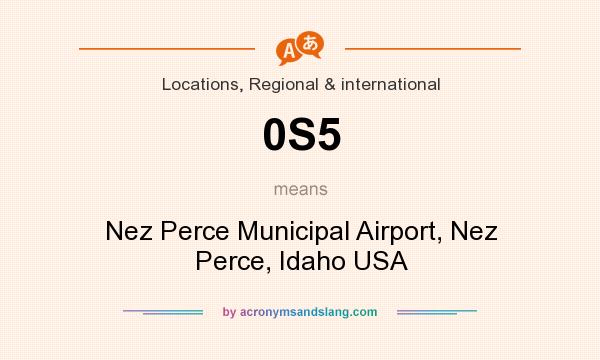 What does 0S5 mean? It stands for Nez Perce Municipal Airport, Nez Perce, Idaho USA