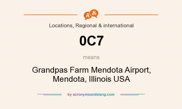 What does 0C7 mean? It stands for Grandpas Farm Mendota Airport, Mendota, Illinois USA