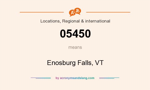 What does 05450 mean? It stands for Enosburg Falls, VT
