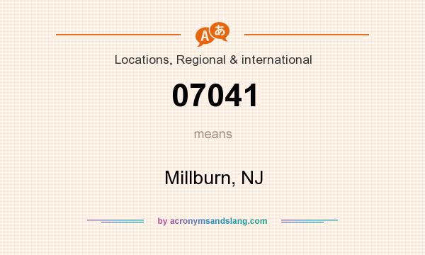 What does 07041 mean? It stands for Millburn, NJ