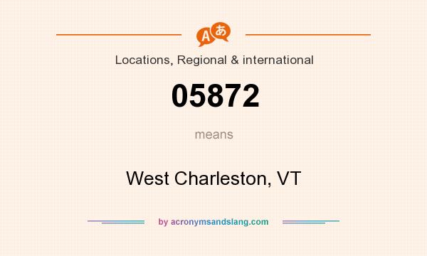 What does 05872 mean? It stands for West Charleston, VT